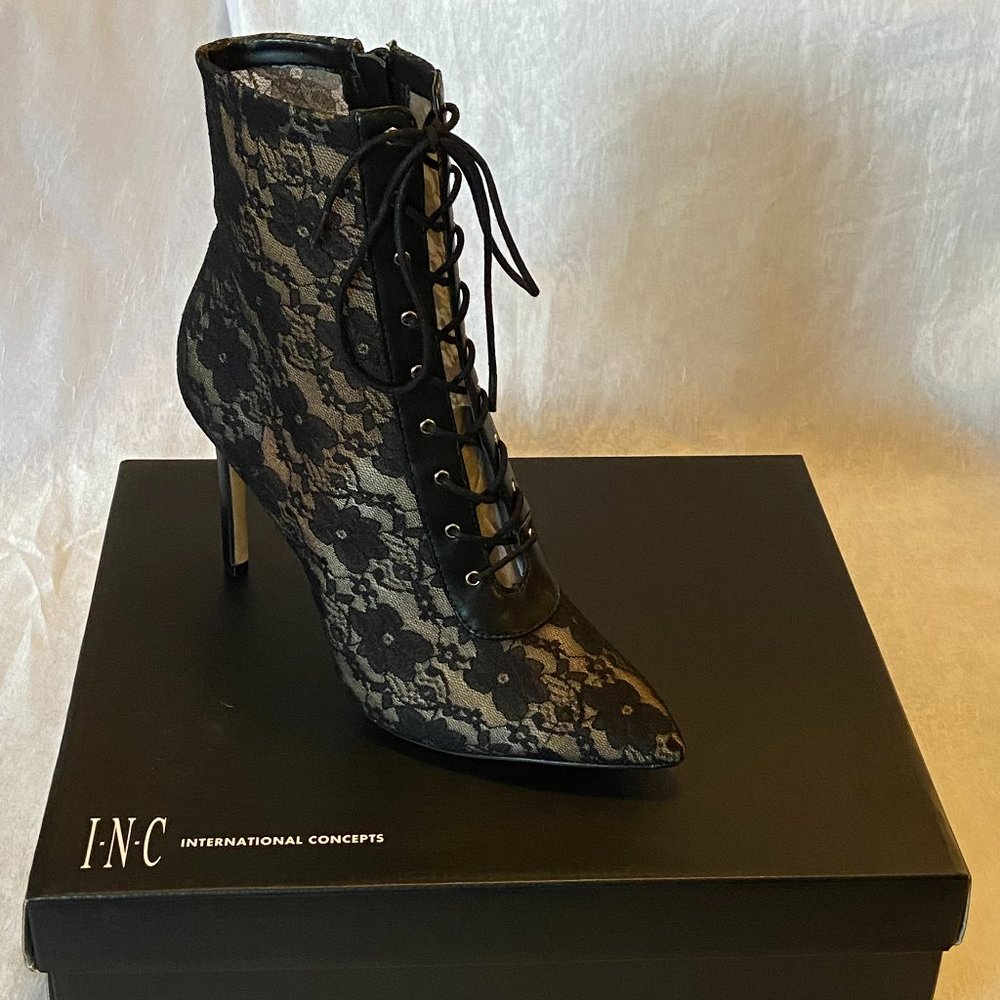 INC Black Lace Indira Booties
